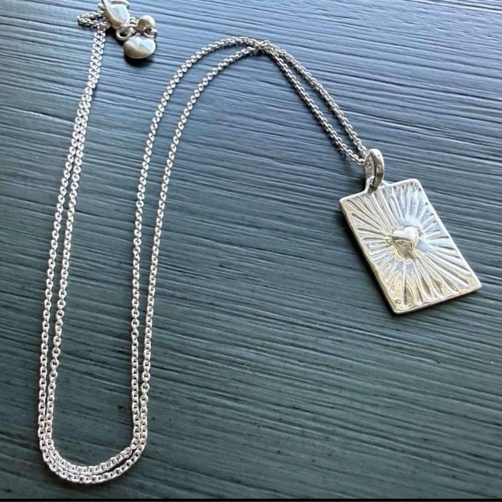 Monica Vinader Heart Talisman Pendant Charm Necklace Sterling Silver